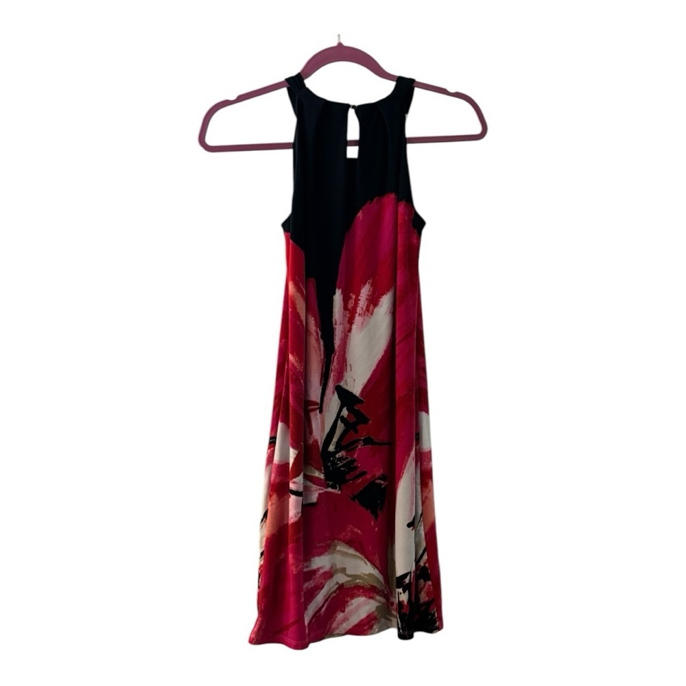 WHBM Floral Halter Dress - Red and Black - Picture 5 of 7